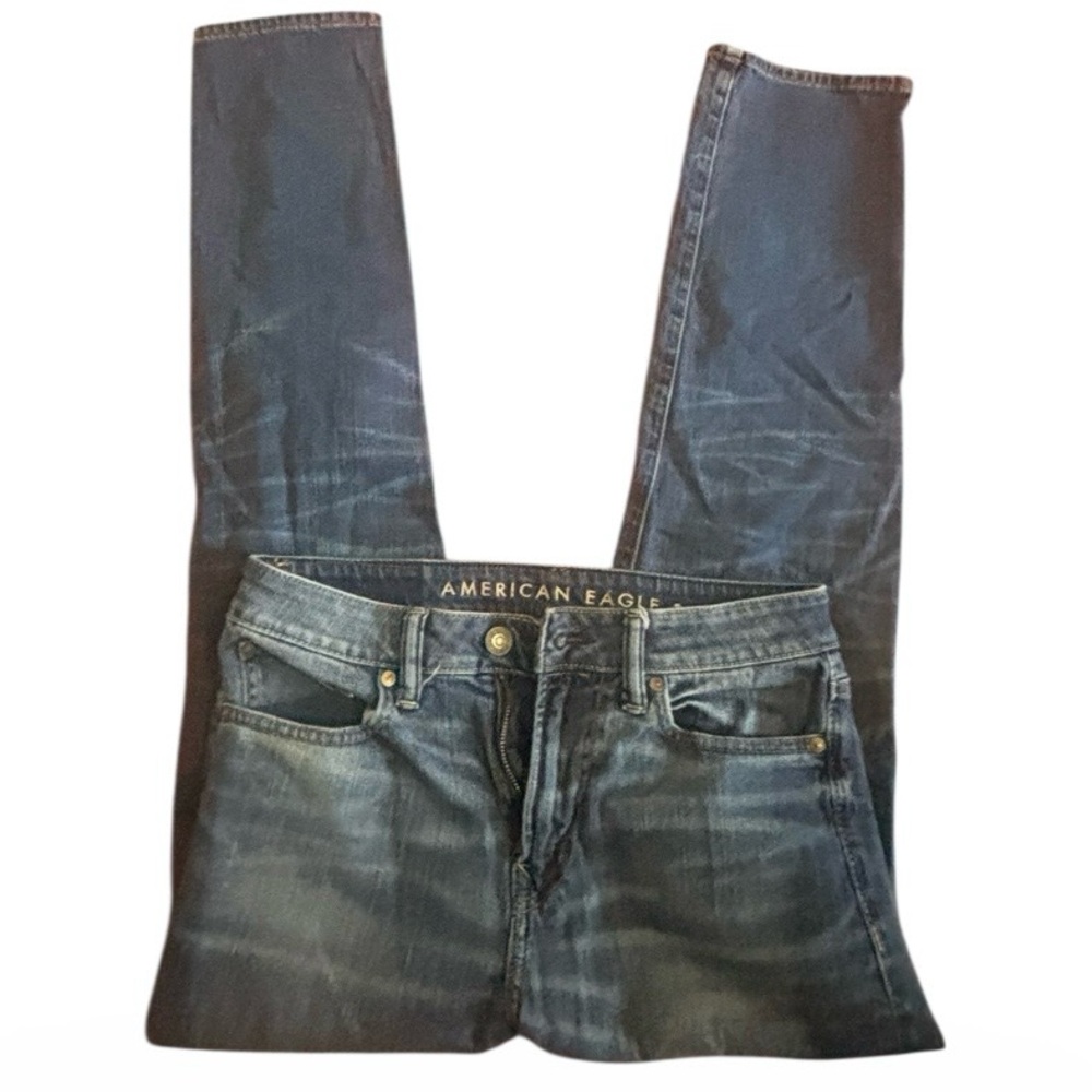 American Eagle Outfitters Dark Indigo Straight relaxed flex Jeans 30X34